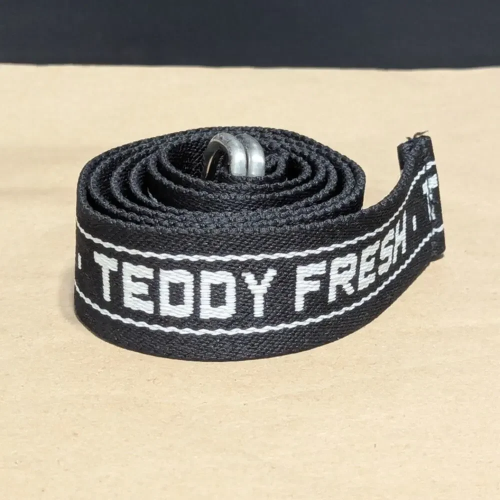Teddy Fresh Woven Fabric Belt D Ring Logo Black White Streetwear Skater